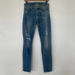 7 For All Mankind Gwenevere Distressed Stretch Skinny Jeans